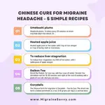 Chinese Cure for Migraine Headache - 5 Simple Recipes @migrainesavvy.com