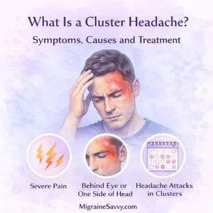 What is a cluster migraine? Learn the symptoms, causes and treatments of cluster headaches and how they differ from migraine attacks.