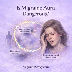 Migraine aura visual disturbance with zig-zag patterns and blind spots before the headache phase