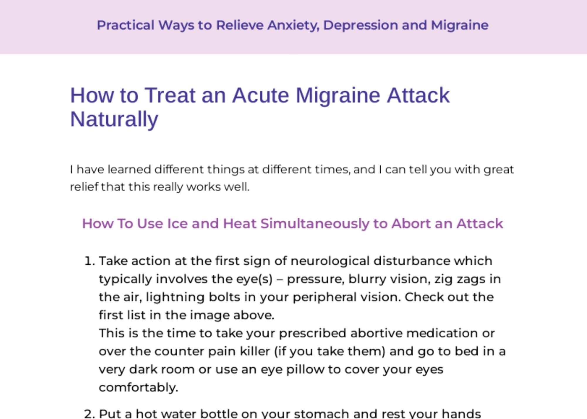 How to treat an attack naturally.