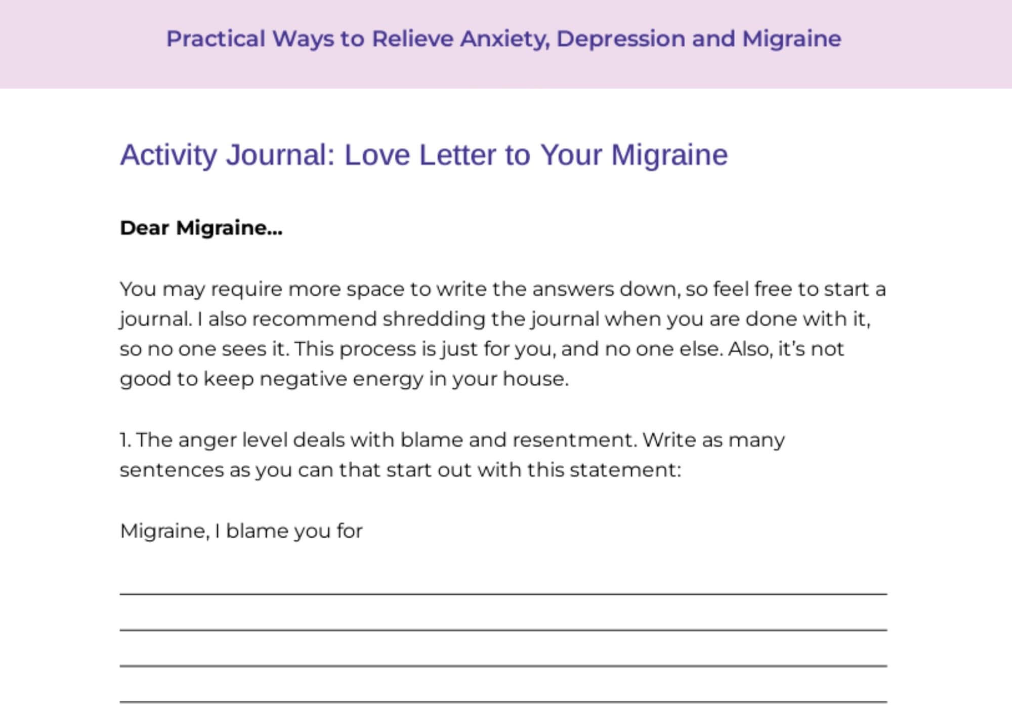 Guided journaling session.