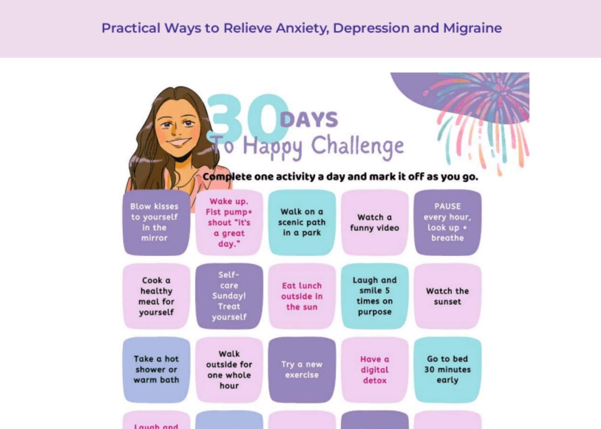 Super fun 30-Day challenge to move towards a happier you.