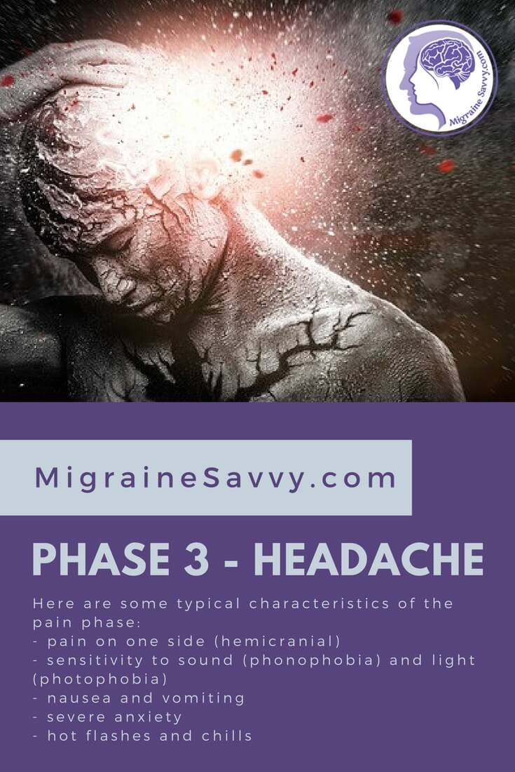 Phase 3 is the headache pain stage. @migrainesavvy #migrainerelief #stopmigraines #migraines