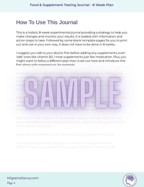 How To Use This Journal Sample @migrainesavvy