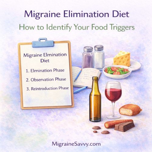 Migraine elimination diet showing the three phases used to identify potential food triggers.