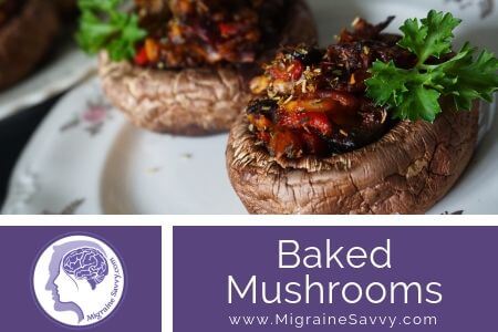 Baked Mushrooms with Goats Cheese @migrainesavvy