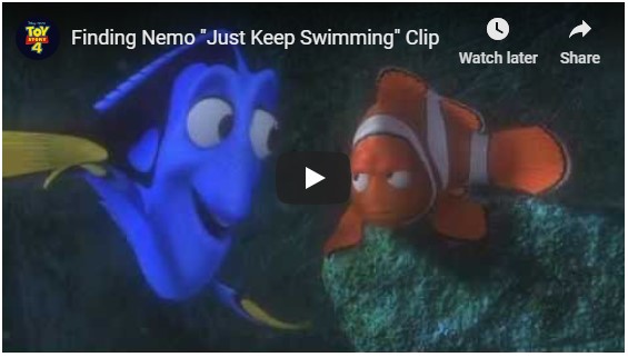 Finding Nemo "Just Keep Swimming" Clip @migrainesavvy