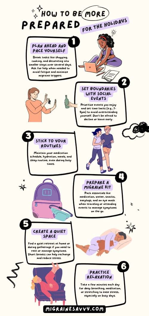 Tips to prevent migraine attacks during the holidays at MigraineSavvy.com