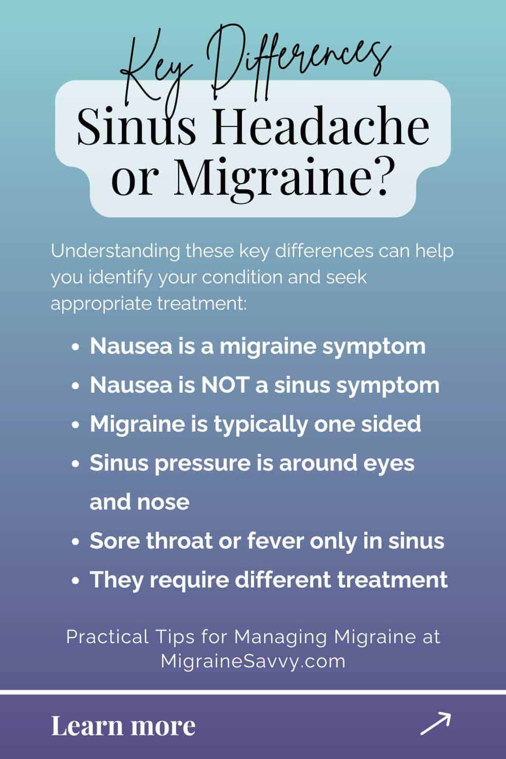 Is it Sinus Headache or Migraine? Know the differences to find the right treatment.