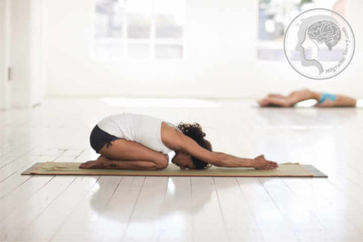 Another good yoga pose for migraine prevention is child's pose @migrainesavvy #migrainerelief #stopmigraines #migrainesareafulltimejob